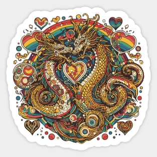 Valentines Dragon Love Sticker